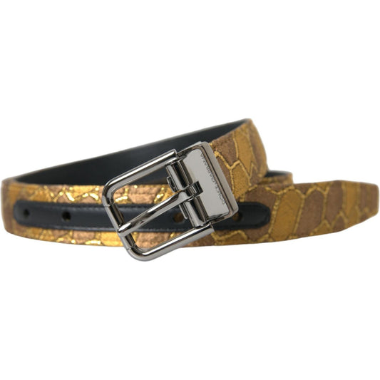 Dolce & Gabbana Elegant Gold Leather Belt Dolce & Gabbana Dim Gray