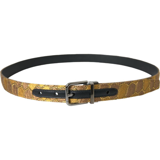 Dolce & Gabbana Elegant Gold Leather Belt Dolce & Gabbana Dark Slate Gray