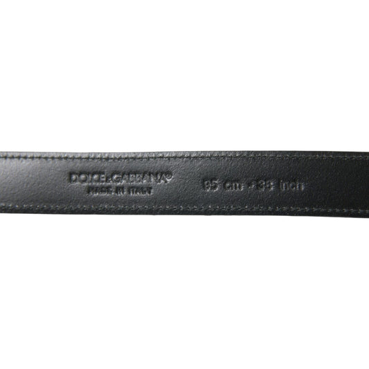 Dolce & Gabbana Elegant Leather Belt with Metal Buckle Dolce & Gabbana Dark Slate Gray