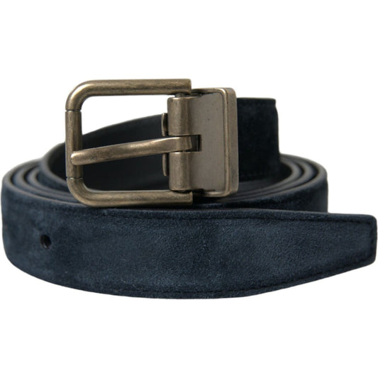 Dolce & Gabbana Elegant Suede Calf Leather Belt Dolce & Gabbana Dark Slate Gray