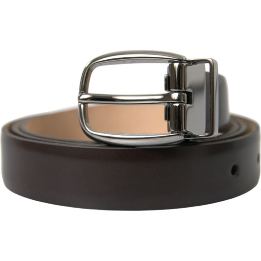 Dolce & Gabbana Elegant Leather Belt with Eye-Catching Buckle Dolce & Gabbana Dark Slate Gray