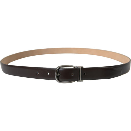 Dolce & Gabbana Elegant Leather Belt with Eye-Catching Buckle Dolce & Gabbana Tan