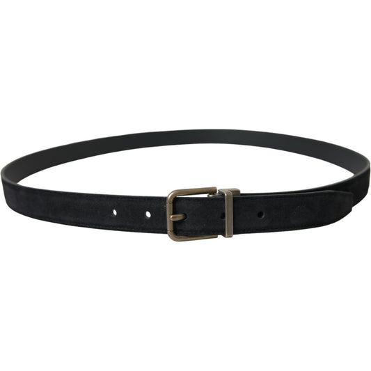Dolce & Gabbana Elegant Suede Calf Leather Belt Dolce & Gabbana Dark Slate Gray