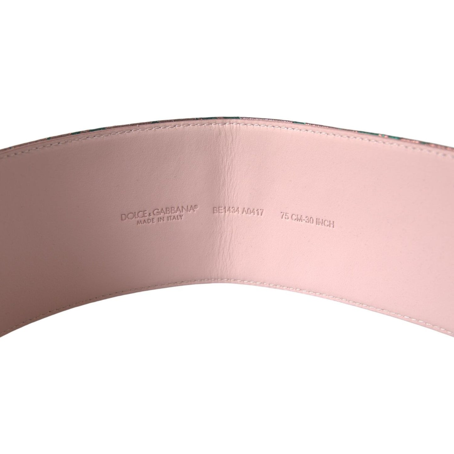 Dolce & Gabbana Multicolor Floral Jacquard Lurex Gold Buckle Belt