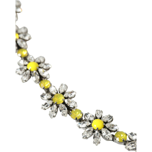 Dolce & Gabbana Elegant Crystal-Embellished Leather Belt Dolce & Gabbana Gray