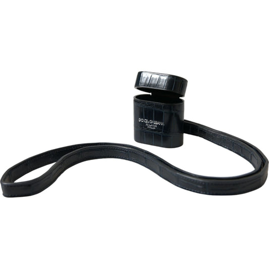 Dolce & Gabbana Chic Crocodile Leather Airpods Case Dolce & Gabbana Dark Slate Gray