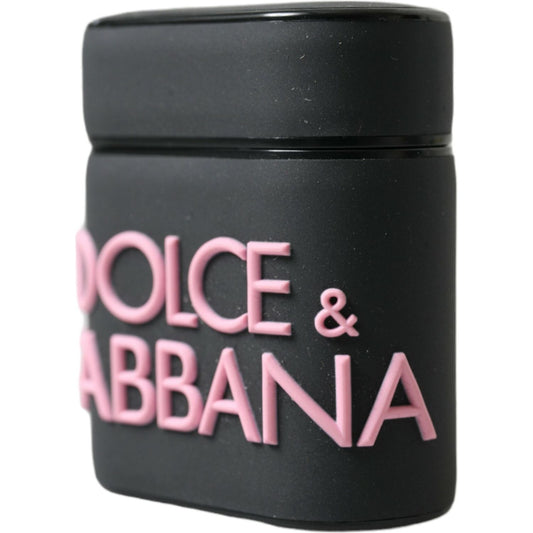 Dolce & Gabbana Elegant Dual-Tone Leather Airpods Case Dolce & Gabbana Dark Slate Gray