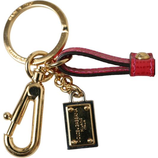 Dolce & Gabbana Stunning Red Leather Keychain Dolce & Gabbana Sienna