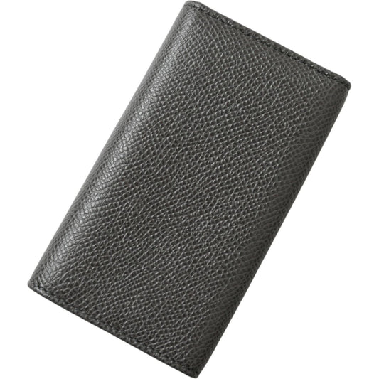 Dolce & Gabbana Chic Gray Leather Trifold Key Holder Dolce & Gabbana Dark Slate Gray