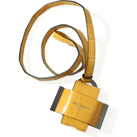 Dolce & Gabbana Exquisite Alligator Leather Key Holder Dolce & Gabbana Goldenrod