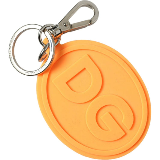 Dolce & Gabbana Elegant Orange Charm Keyring with Silver Detail Dolce & Gabbana Sandy Brown
