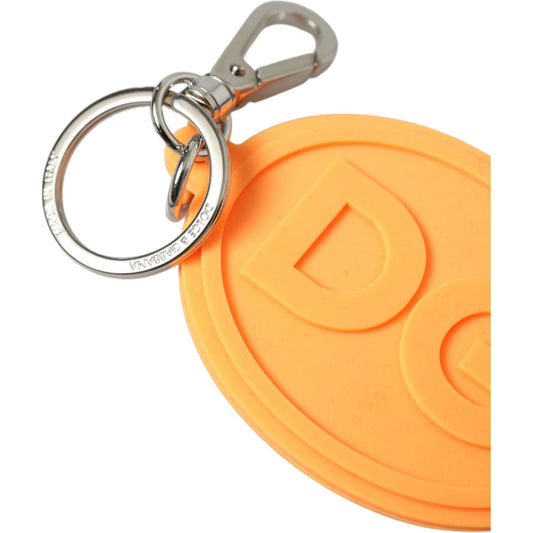 Dolce & Gabbana Elegant Orange Charm Keyring with Silver Detail Dolce & Gabbana Sandy Brown