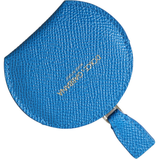 Dolce & Gabbana Elegant Blue Leather Mirror Holder Dolce & Gabbana Steel Blue