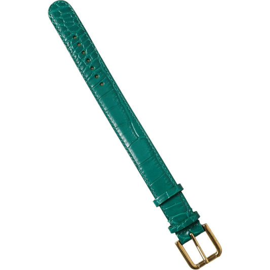 Dolce & Gabbana Elegant Green Leather Neck Band Dolce & Gabbana Dark Slate Gray
