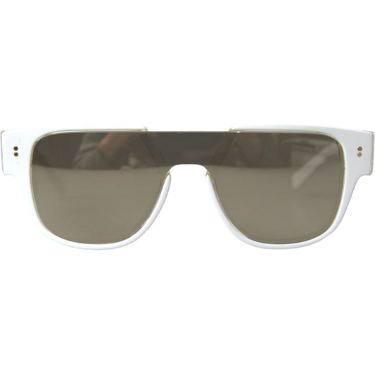 Dolce & Gabbana Chic White Acetate Designer Sunglasses Dolce & Gabbana Dim Gray