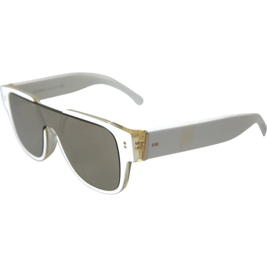 Dolce & Gabbana Chic White Acetate Designer Sunglasses Dolce & Gabbana Light Slate Gray