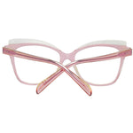 Emilio Pucci Pink Women Glasses Frame in rose plastic with full-rim butterfly style, size 54-16-140, includes branded case.