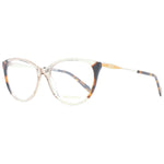 Emilio Pucci Brown Women Glasses Frame in full-rim cat eye style with plastic material and demo lenses; includes branded case.