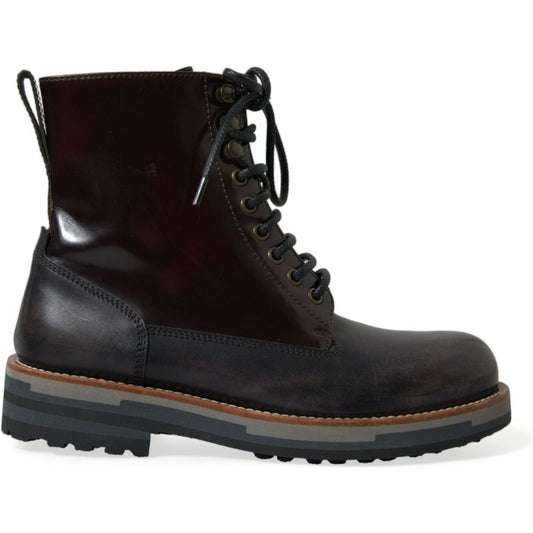 Dolce & Gabbana Chic Bi-Color Leather Mid Calf Boots Dolce & Gabbana Black