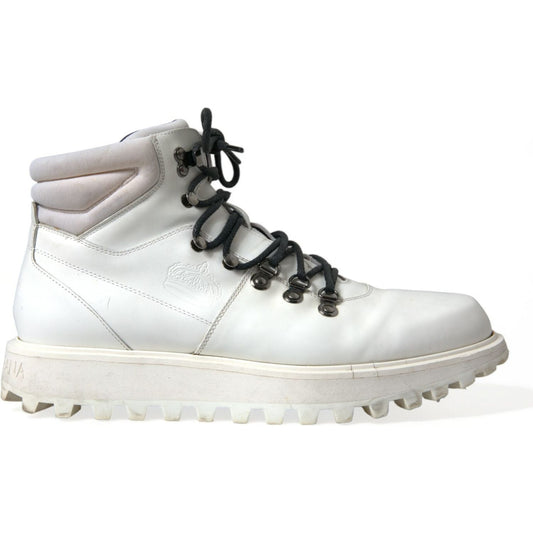 Dolce & Gabbana Pristine White Italian Ankle Boots Dolce & Gabbana Light Gray