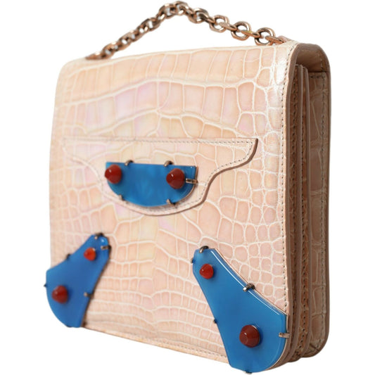 Balenciaga Elegant Mini Chain Beige Clutch for Evening Elegance Balenciaga Wheat