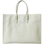 Balenciaga Chic Python Leather Tote in White & Yellow Balenciaga Light Gray