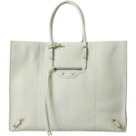 Balenciaga Chic Python Leather Tote in White & Yellow Balenciaga Gray