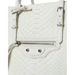 Balenciaga Chic Python Leather Tote in White & Yellow Balenciaga Light Gray