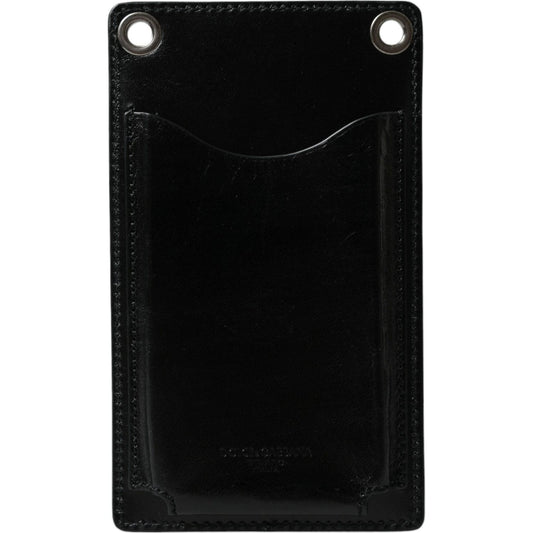 Dolce & Gabbana Wallet Black Horse Leather Zip Logo Cross Body Phone Slot Dolce & Gabbana Black