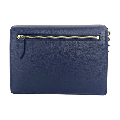 Burberry Macken Small Regency Blue House Check Leather Crossbody Bag