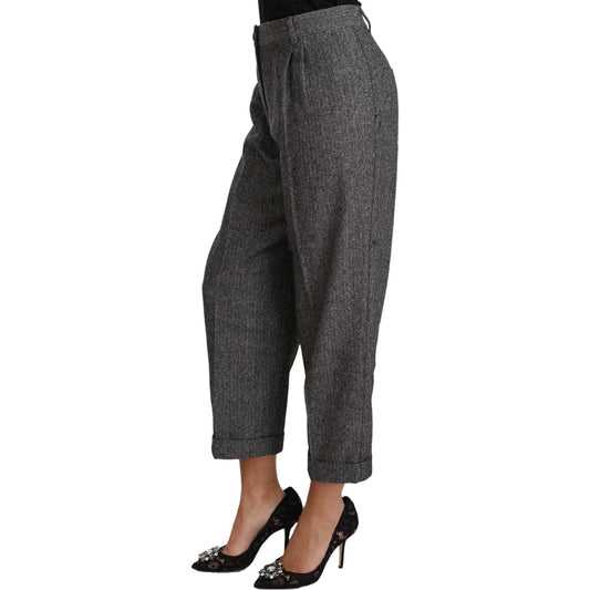 Dolce & Gabbana Elegant Gray Wool-Blend Trousers Dolce & Gabbana Dark Slate Gray