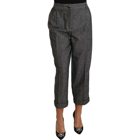 Dolce & Gabbana Elegant Gray Wool-Blend Trousers Dolce & Gabbana Dark Slate Gray