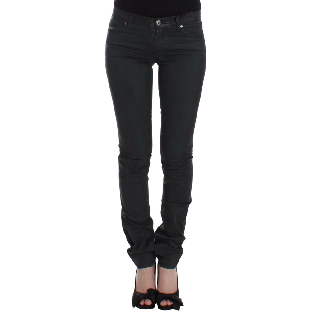 Ermanno Scervino Green Slim Jeans Denim Pants Straight Leg Stretch SIG12470-1