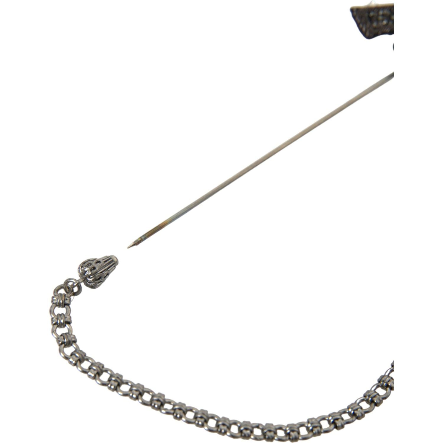 Dolce & Gabbana Brass Copper Silk Revolver Gun Men Brooch Lapel Pin