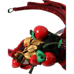 Dolce & Gabbana Red Cherry Sicily Embellished Women Hairband Diadem