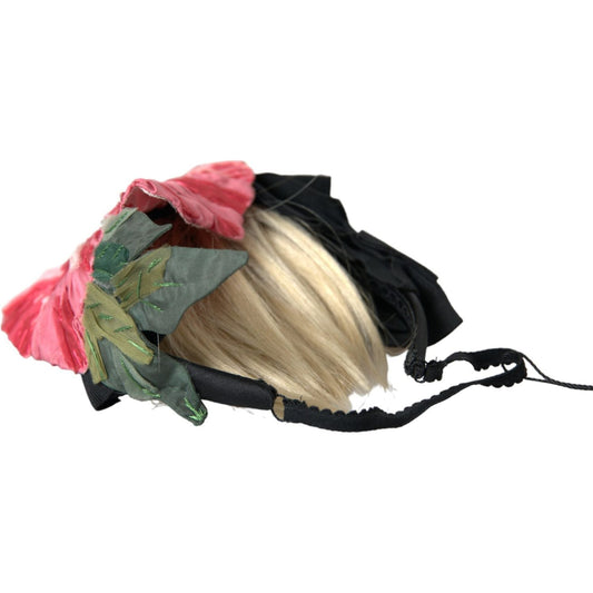 Dolce & Gabbana Black Viscose White Hair Parrucchiera Headband Diadem Dolce & Gabbana Dark Slate Gray