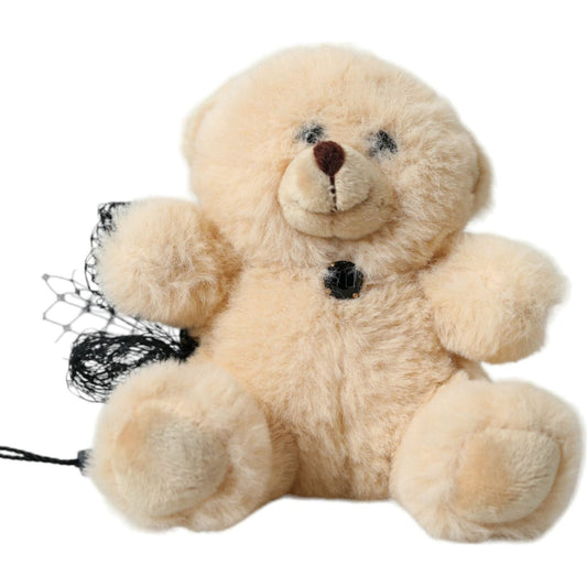 Dolce & Gabbana Beige Teddy Bear Mesh Net Band Hair Clip Dolce & Gabbana Tan