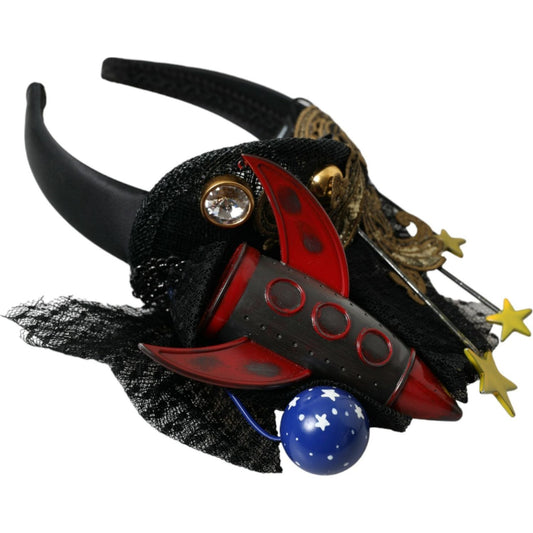 Dolce & Gabbana Multicolor Missile Rocket Crystal Stars Headband Diadem Dolce & Gabbana Black