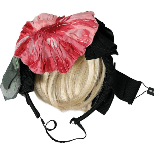 Dolce & Gabbana Black Viscose White Hair Parrucchiera Headband Diadem Dolce & Gabbana Rosy Brown