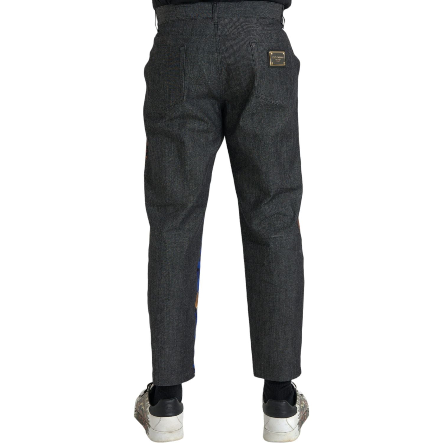 多色虎豹纯棉宽松锥形裤