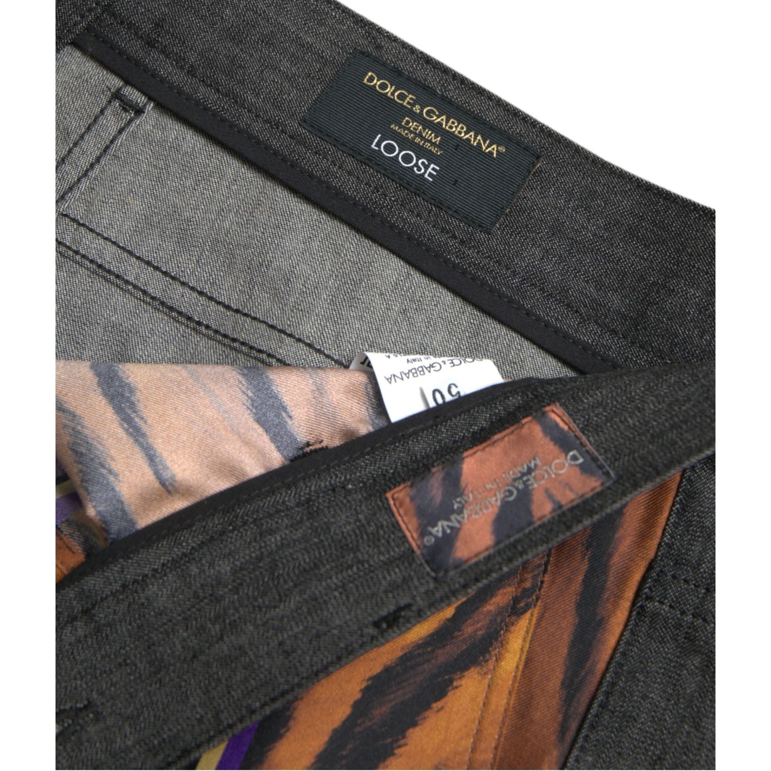 多色虎豹纯棉宽松锥形裤