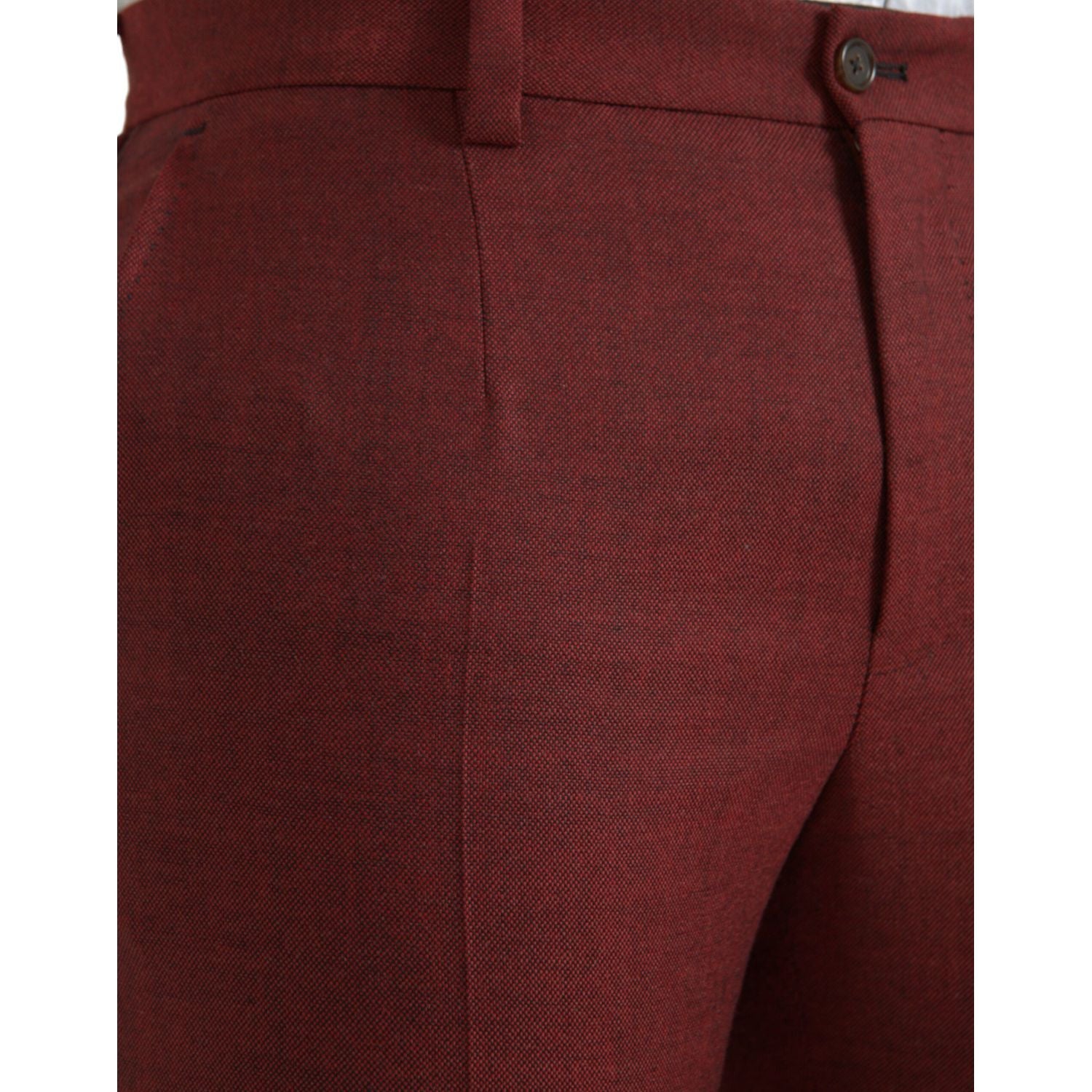 Dolce & Gabbana Maroon Wool Men Skinny Dress Pants
