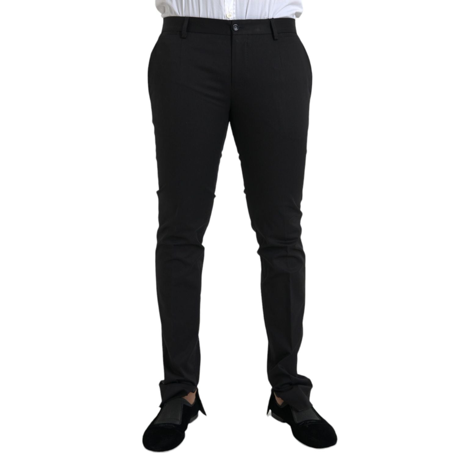Dolce & Gabbana Black Cotton Stretch Skinny Dress Pants