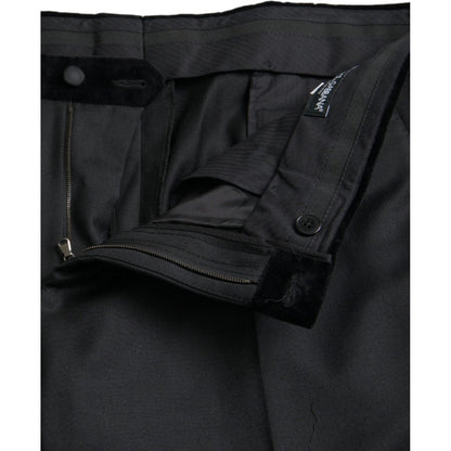 Dolce & Gabbana Black Silk Men Skinny Dress Pants