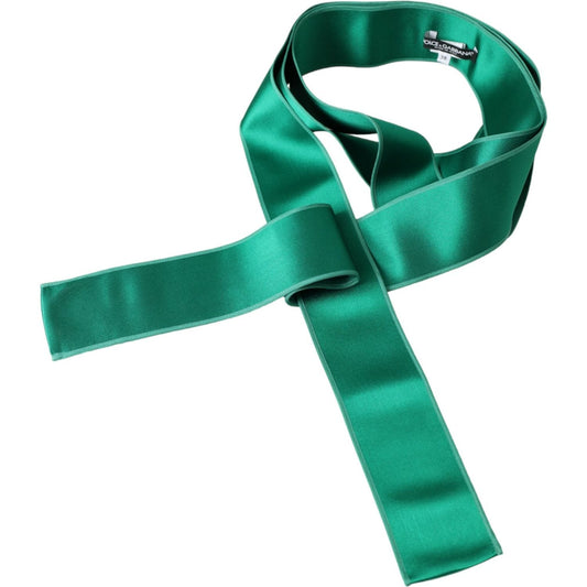 Dolce & Gabbana Green Silk Satin Waist Women Belt Dolce & Gabbana Sea Green