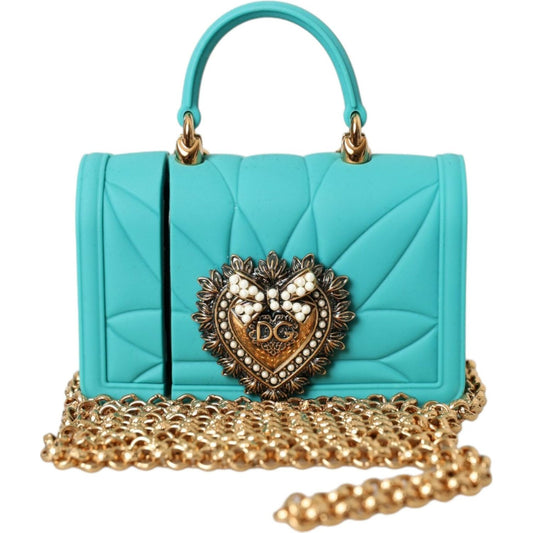 Dolce & Gabbana Turquoise Silicone Devotion Heart Cover Bag Airpods Case SMY101234