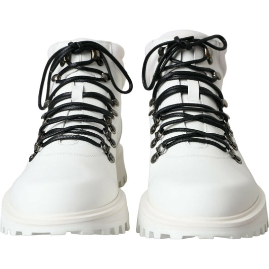 Dolce & Gabbana White Vulcano Trekking Men Ankle Boots Shoes Dolce & Gabbana Dark Slate Gray