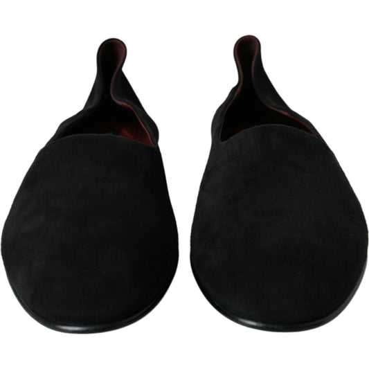 Dolce & Gabbana Black Suede Loafers Formal Dress Slip On Shoes Dolce & Gabbana Black
