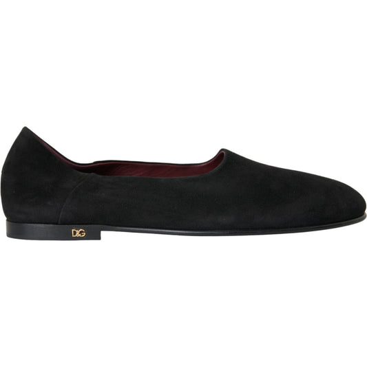 Dolce & Gabbana Black Suede Loafers Formal Dress Slip On Shoes Dolce & Gabbana Black