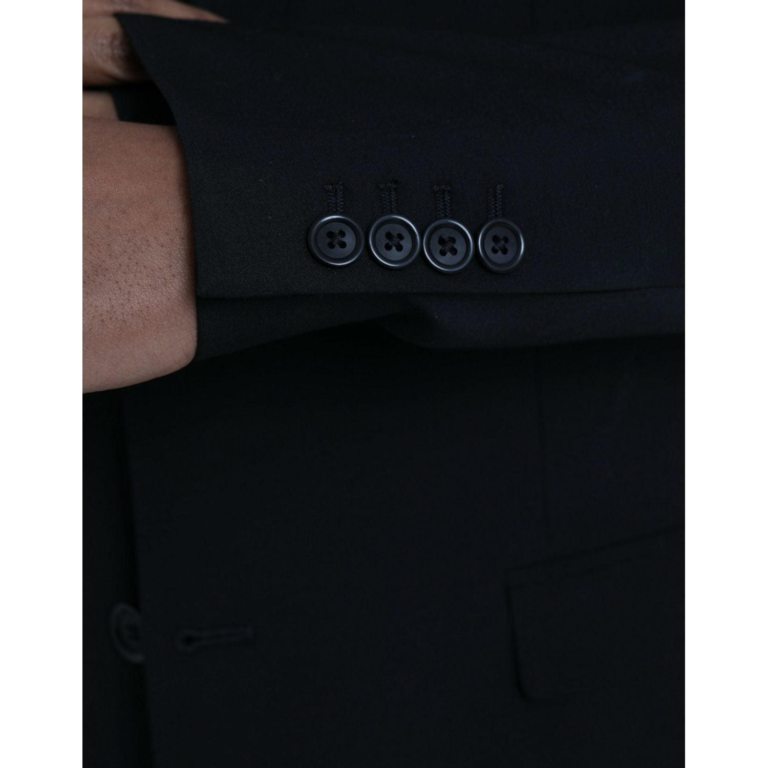 黑色涤纶 STAFF 正装三件套西装